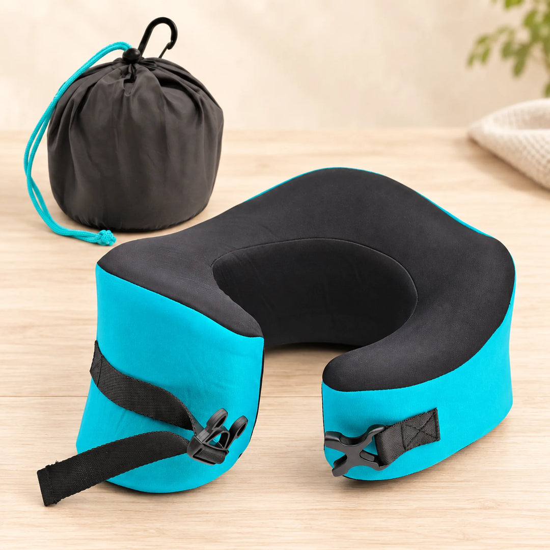 Wraparound travel neck pillow — Large / Teal Blue