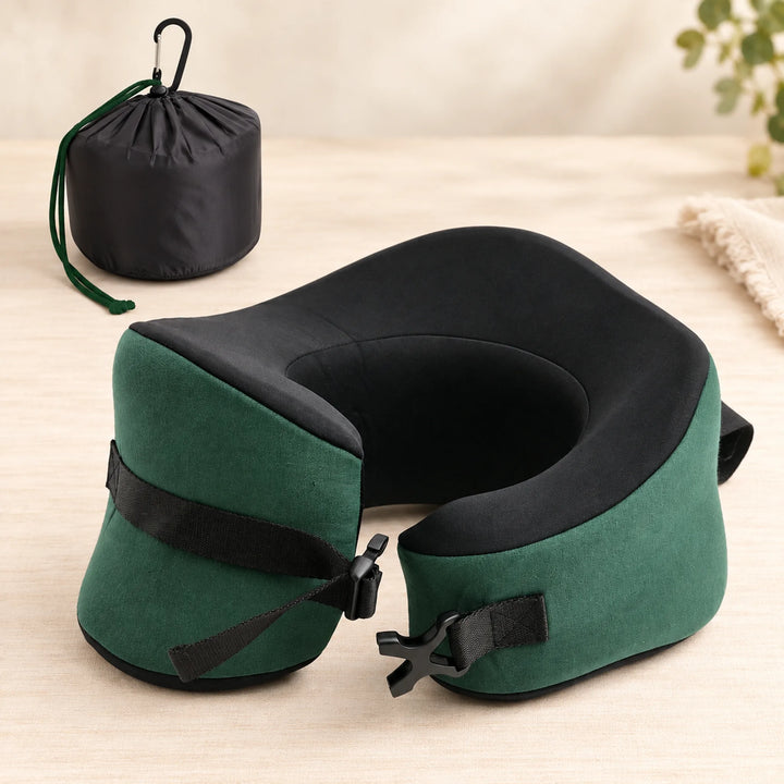 Wraparound travel neck pillow — Large / Hunter Green