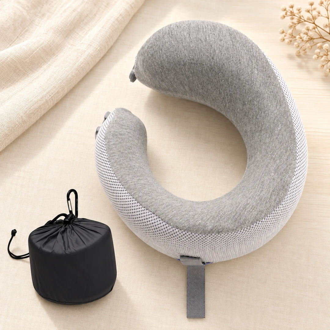 Wraparound travel neck pillow — Medium / Grey