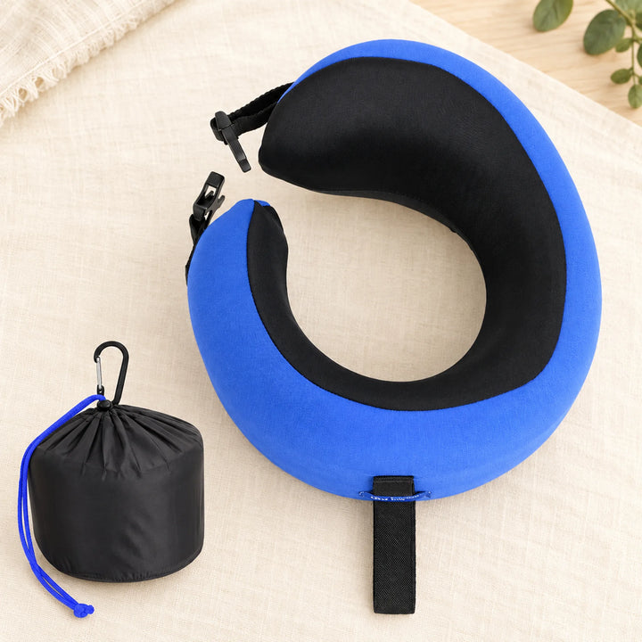 Wraparound travel neck pillow — Medium / Cobalt Blue