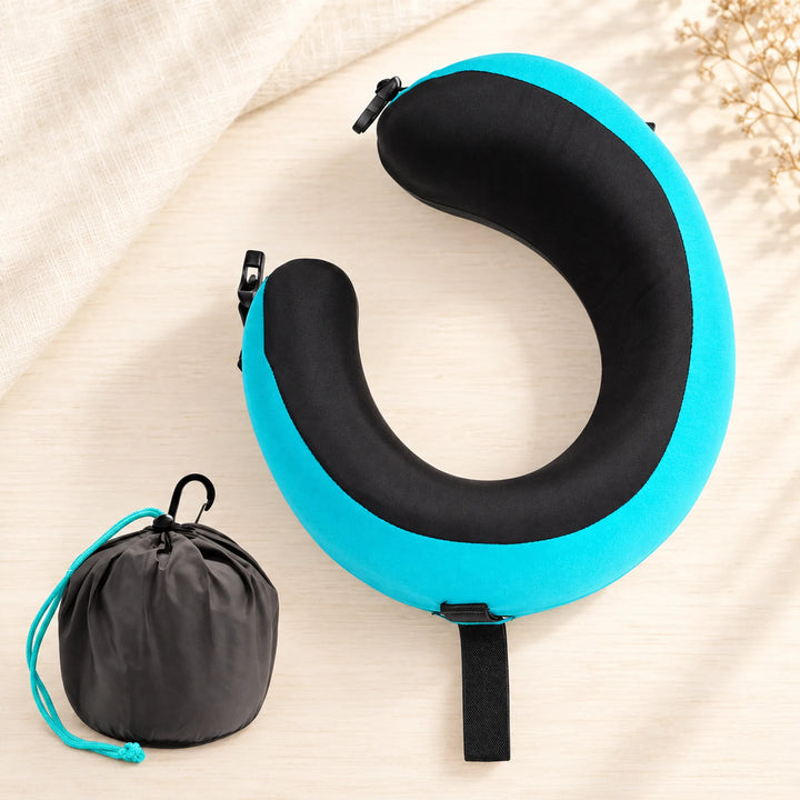 Wraparound travel neck pillow — Medium / Teal Blue
