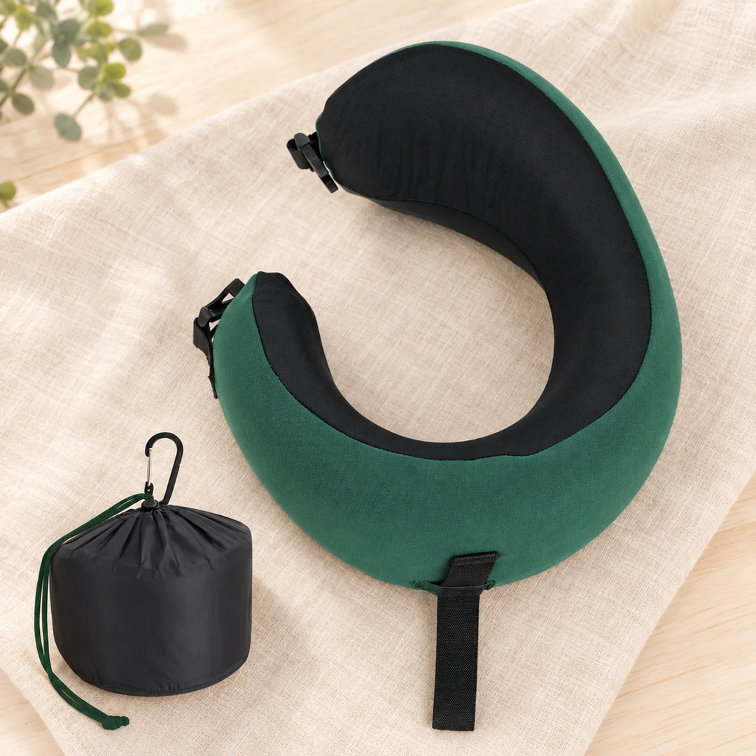 Wraparound travel neck pillow — Medium / Hunter Green