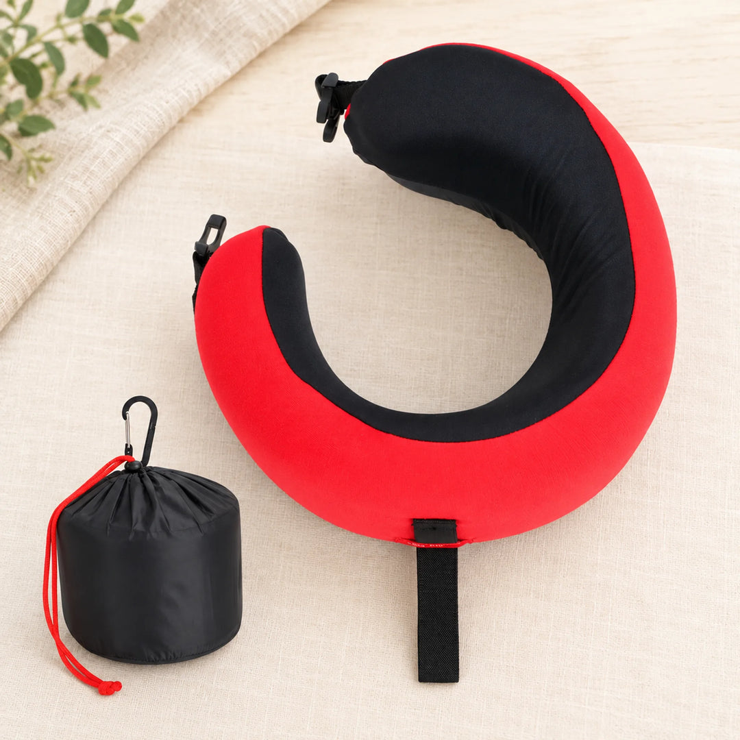 Wraparound travel neck pillow — Medium / Bold Red