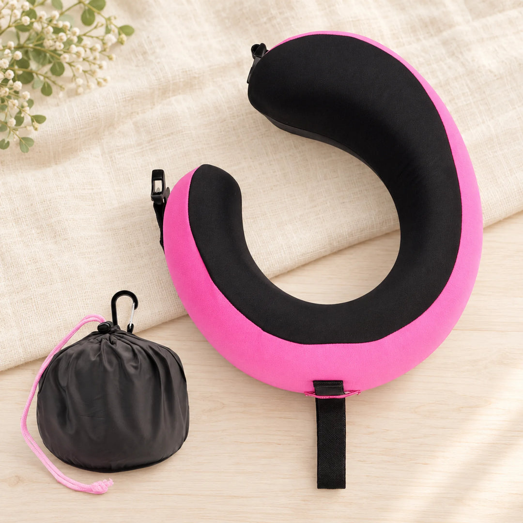 Wraparound travel neck pillow — Medium / Fuchsia Rose