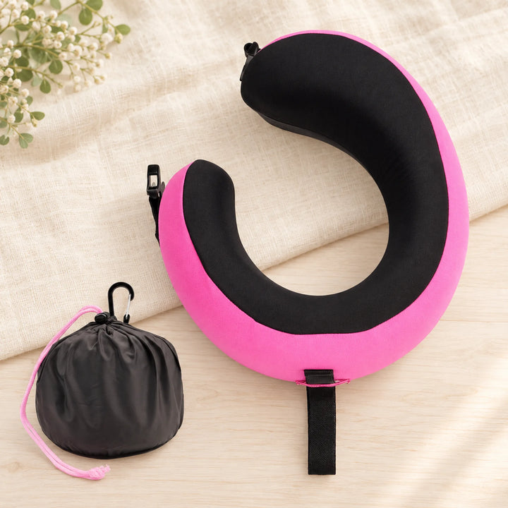 Wraparound travel neck pillow — Medium / Fuchsia Rose