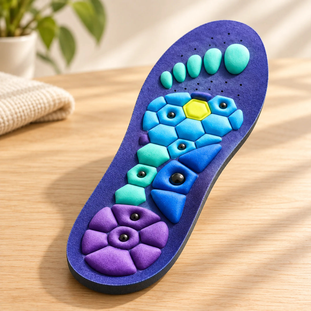 Textured massage insole — raised panel detail