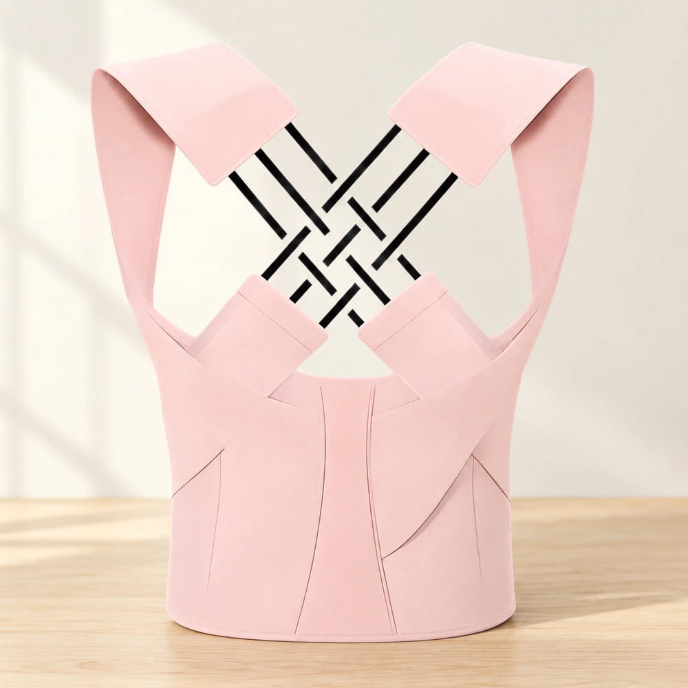 Cross-strap posture reminder belt — Pink