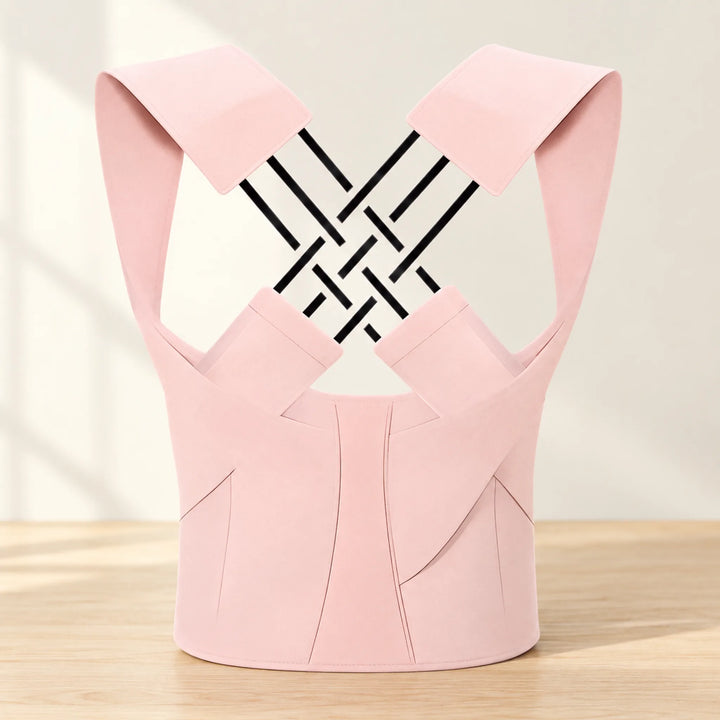 Cross-strap posture reminder belt — Pink