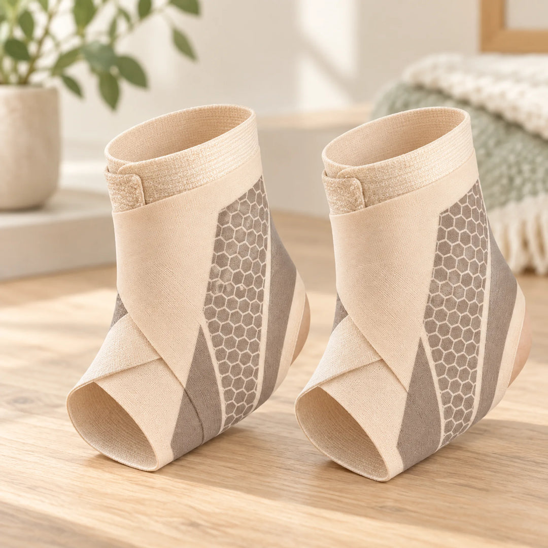 Adjustable ankle wraps — nude two-pack