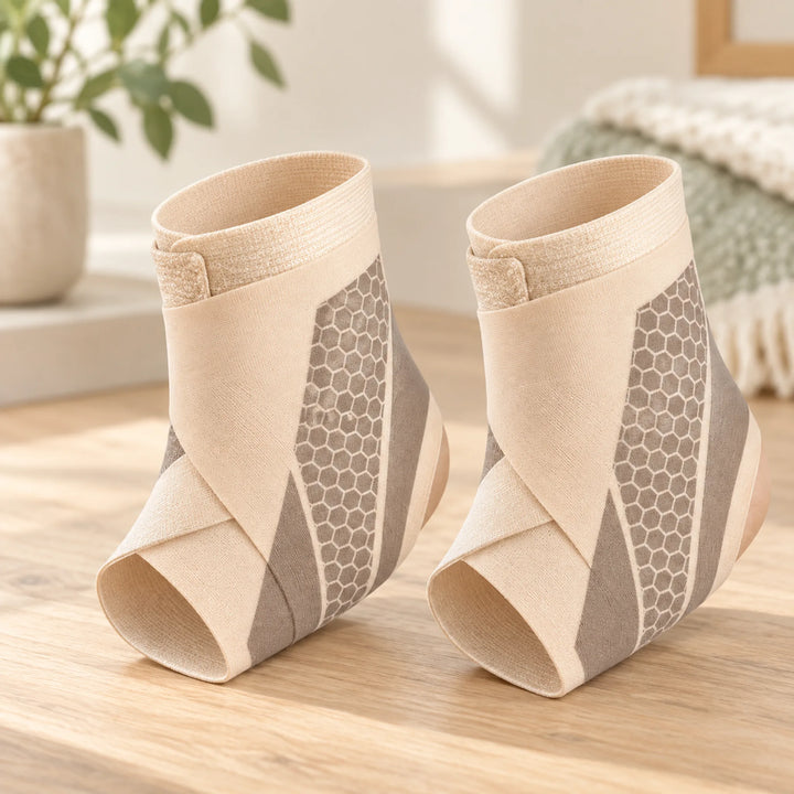 Adjustable ankle wraps — nude two-pack