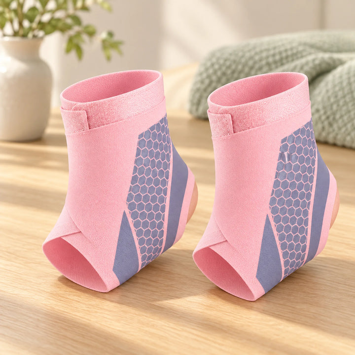 Adjustable ankle wraps — pink two-pack