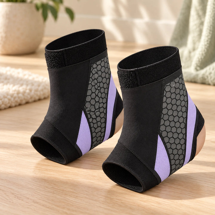 Adjustable ankle wraps — purple two-pack