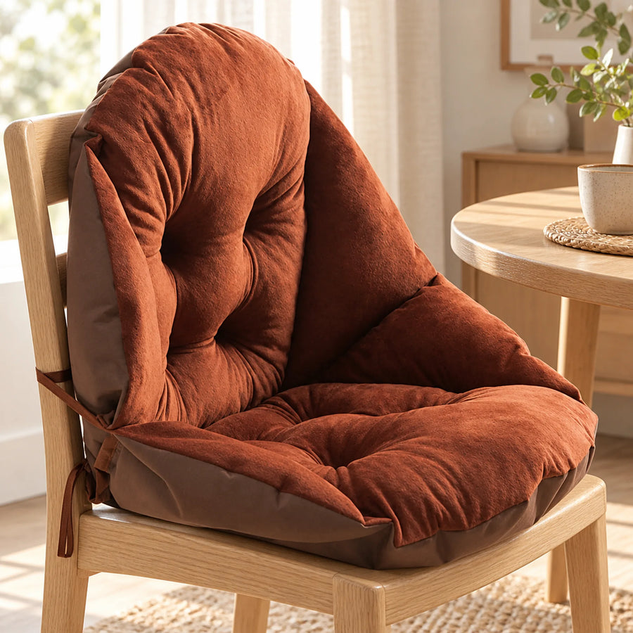 Tufted Seat & Back Chair Cushion — Coffee
