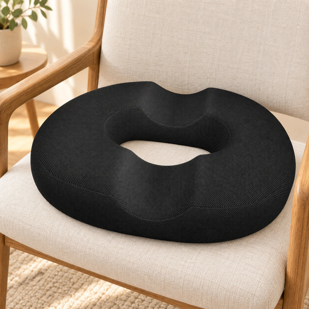 Black Mesh Donut Seat Cushion — black mesh