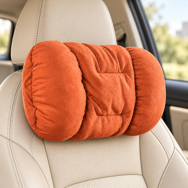 Plush Car Headrest & Lumbar Cushions