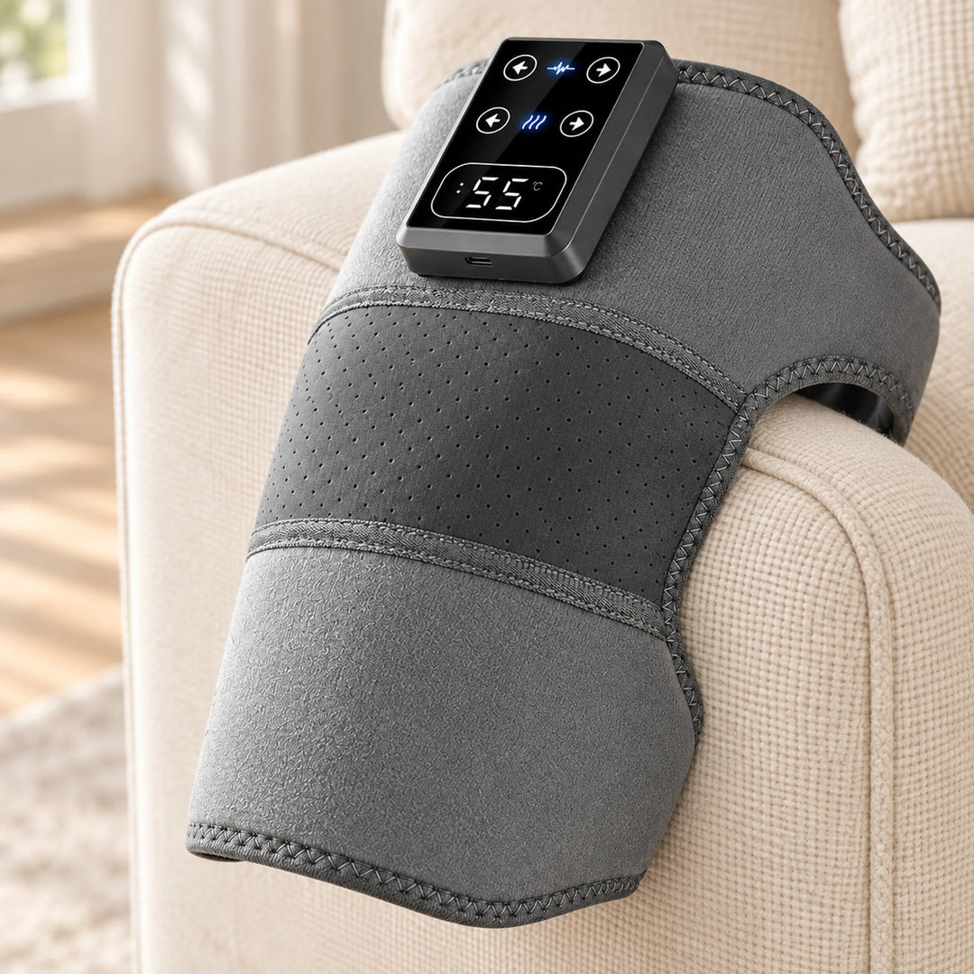 Rechargeable Heat &amp; Vibration Wrap Massager — construction detail