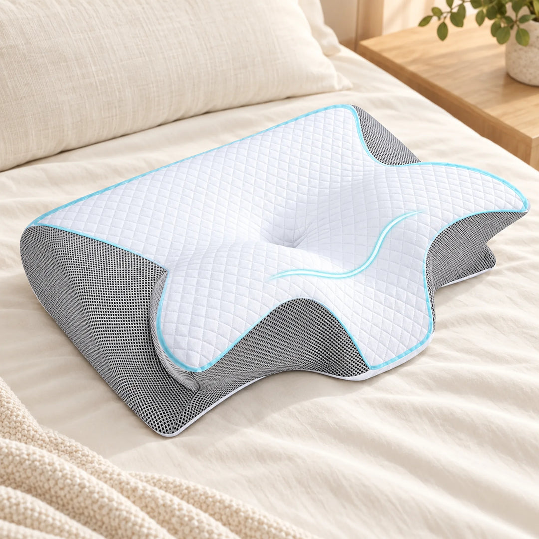Sculpted Memory Foam Pillow with Arm Channels