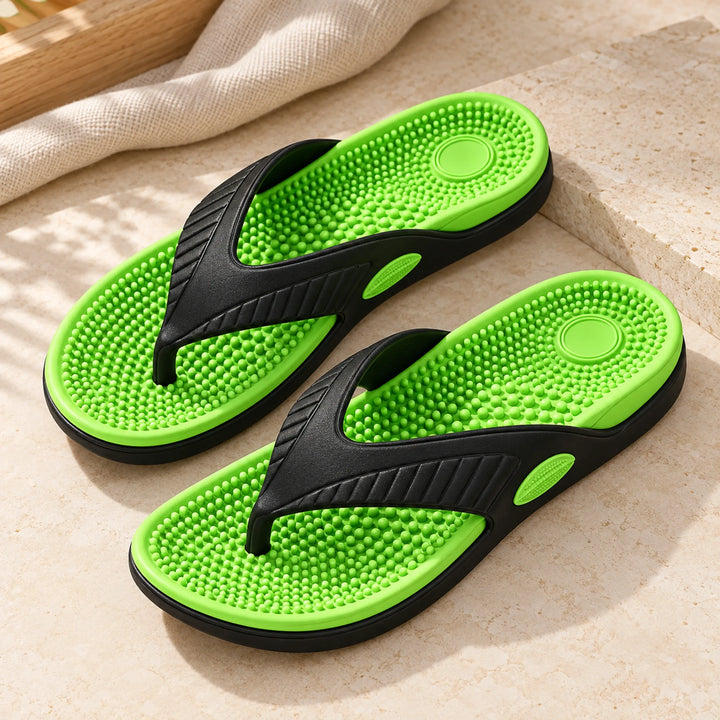 Textured Massage Thong Sandals — green