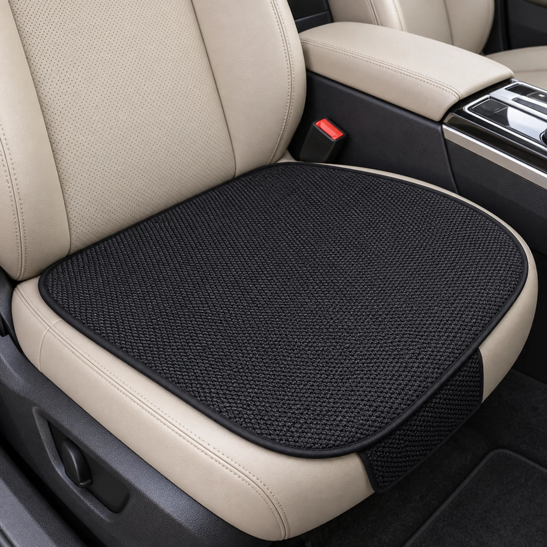 Woven Car Seat Pads — Front, Rear & Sets — Black / Front seat * 1 piece