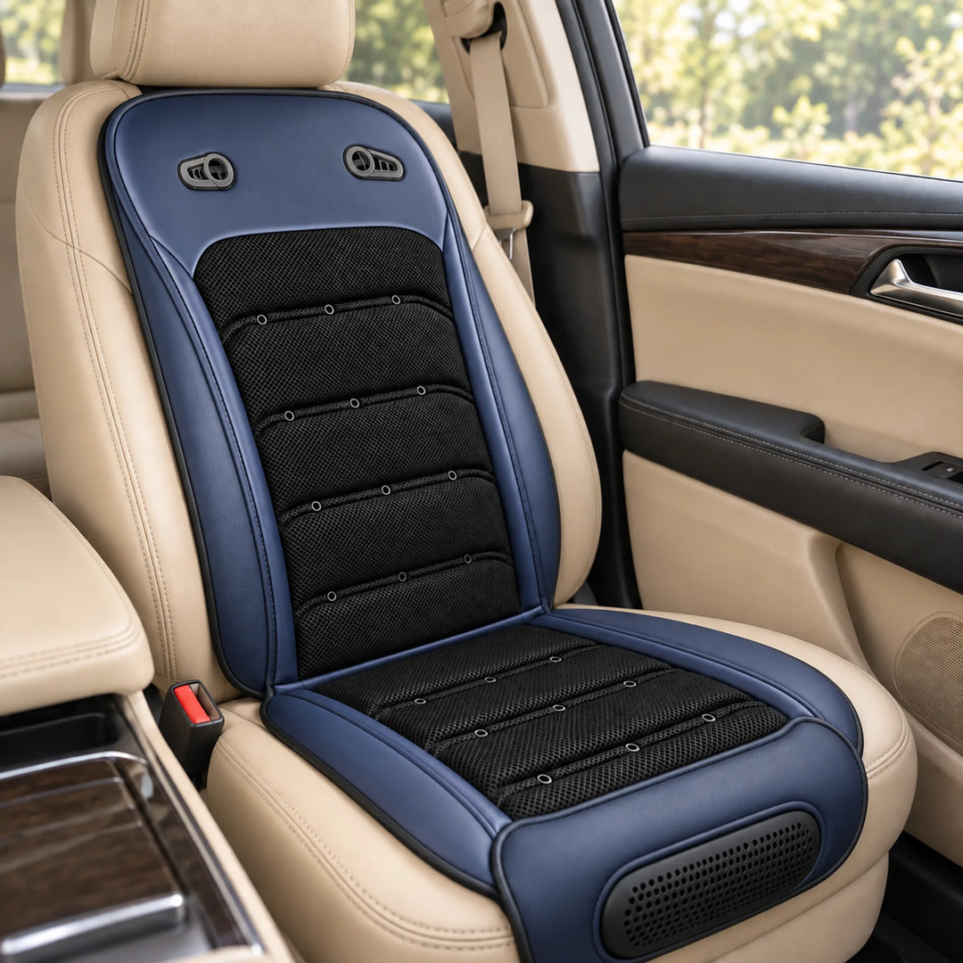 Ventilated car seat pads — blue single