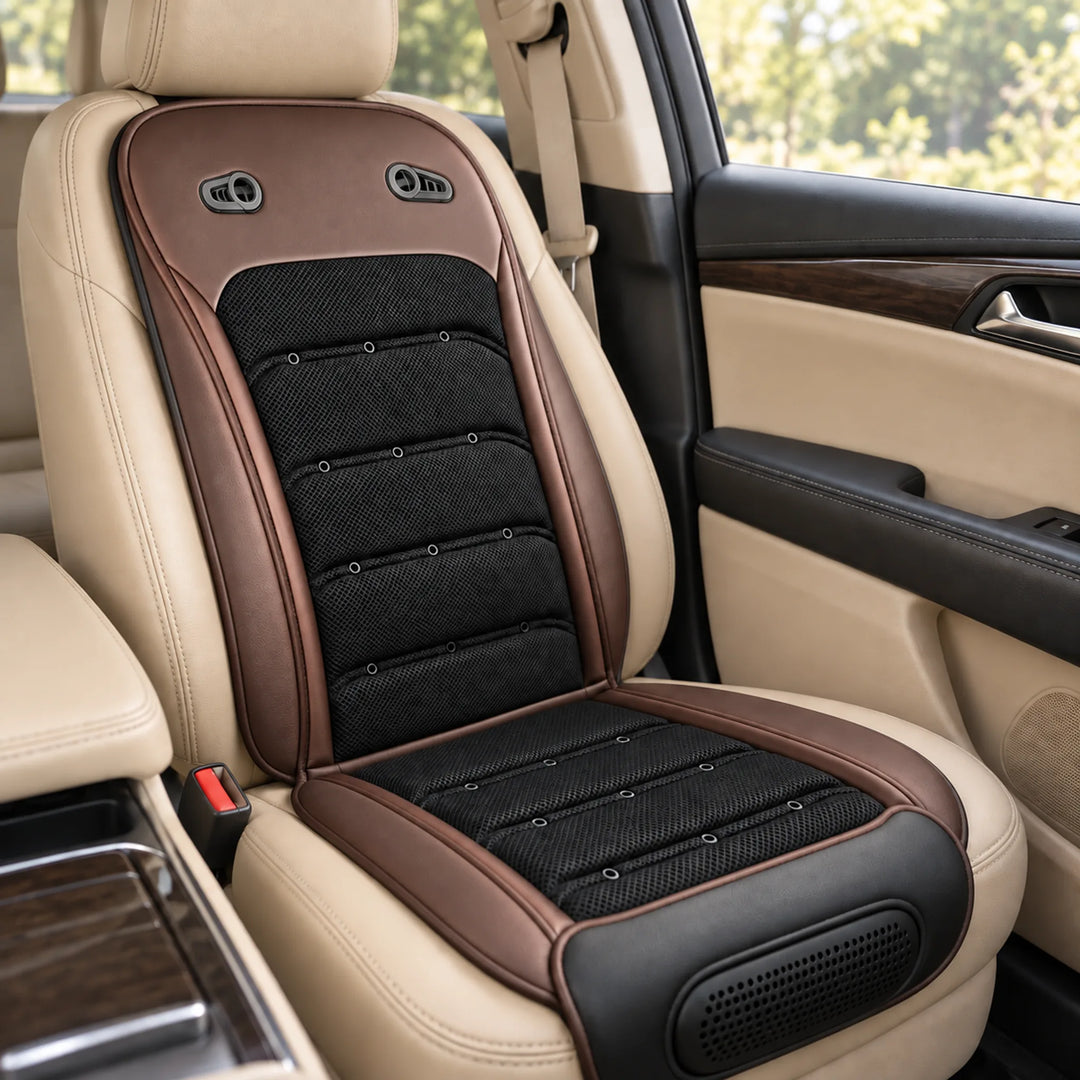 Ventilated car seat pads — brown single