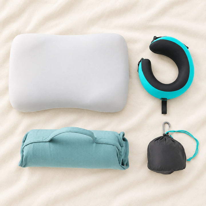 Travel Pillow &amp; Neck Pillow Set — wellness green