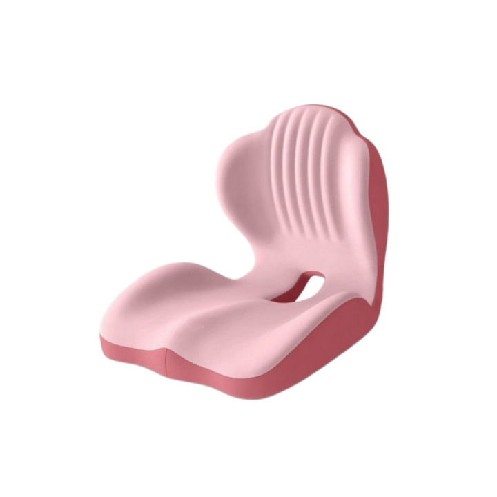 Pink Easevora cushion with a contoured seat, integrated backrest and rear opening.