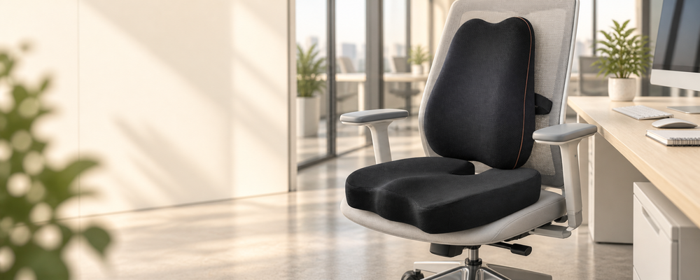 Seat and back comfort in a bright office