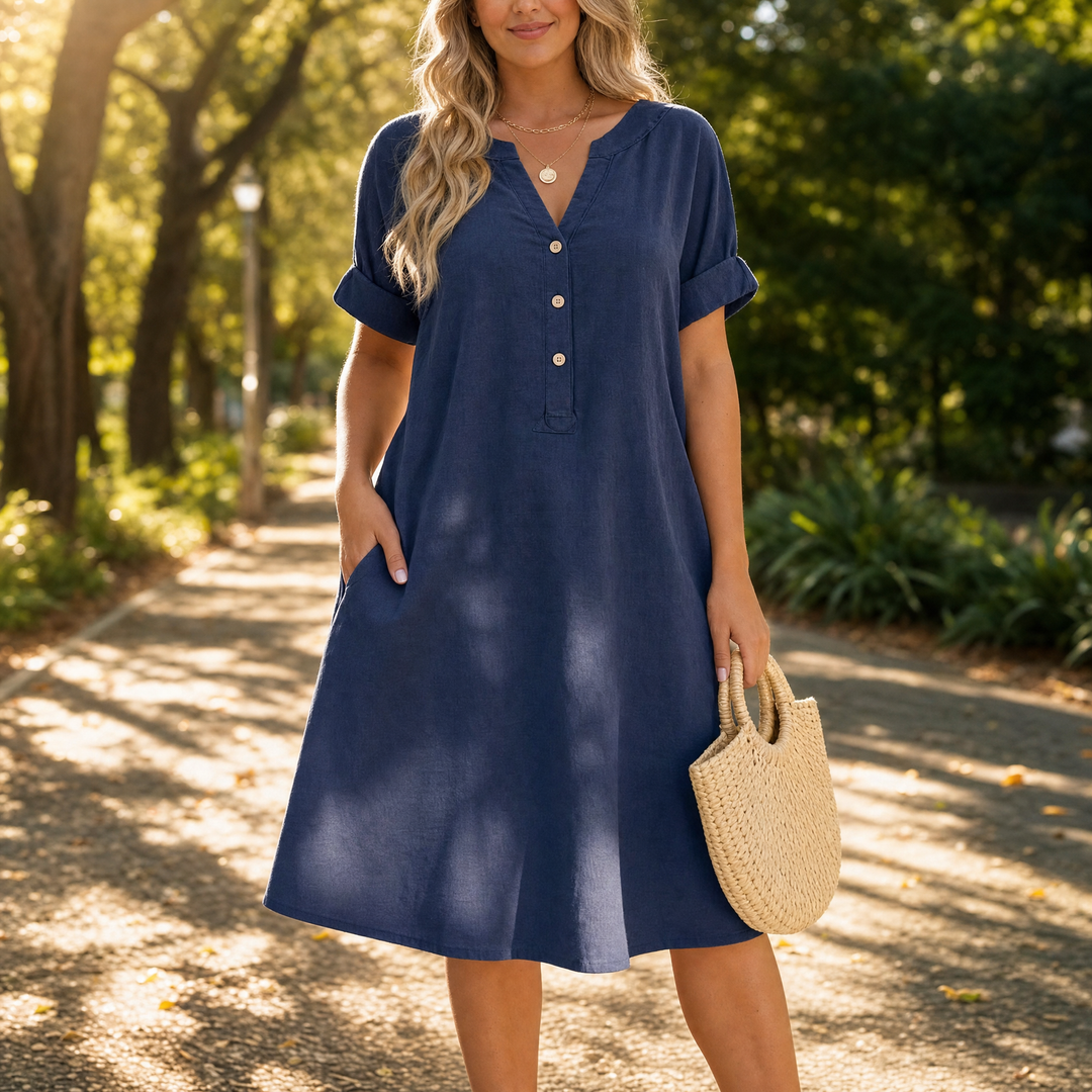 Breezy V-Neck Boho Sundress with Pockets | Clova Women's Fashion