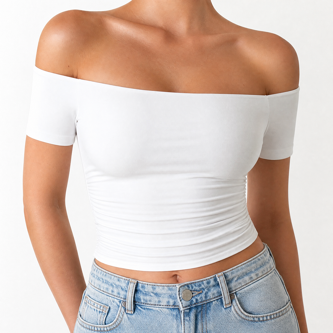 Velora Off-Shoulder Slim Fit Top | Clova Women's Fashion
