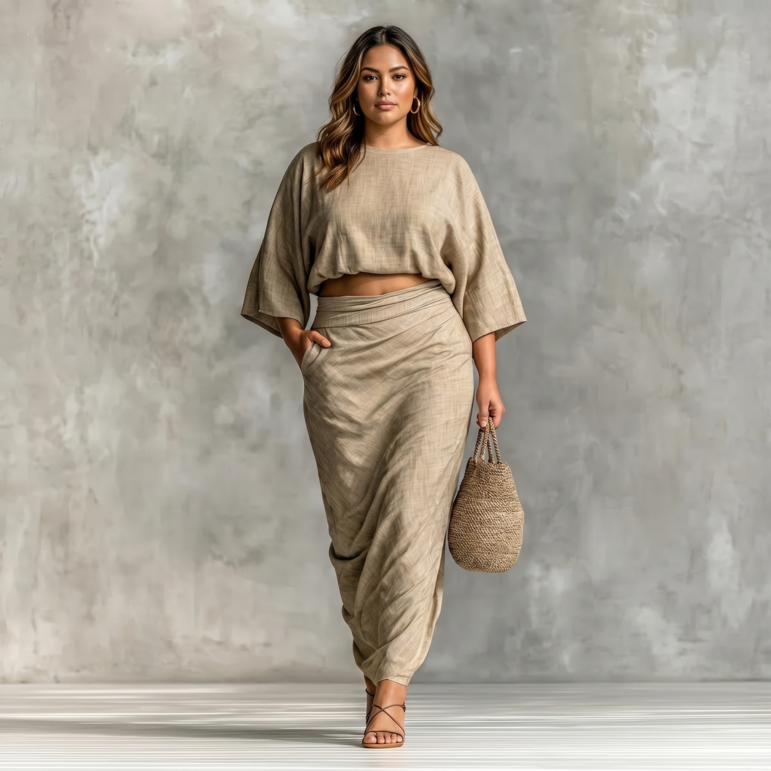 Lunavia Kimono Sleeve Two-Piece Set for Effortless Elegance | Clova Women's Fashion