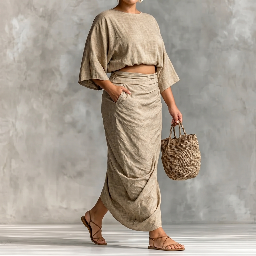 Lunavia Kimono Sleeve Two-Piece Set for Effortless Elegance — View 2 | Clova
