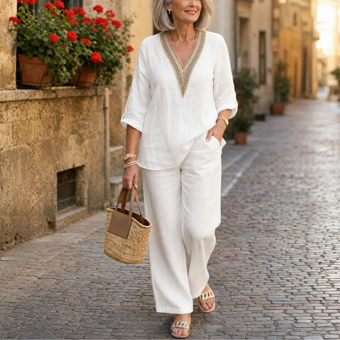 Crochet V-Neck Set | Clova Women's Fashion