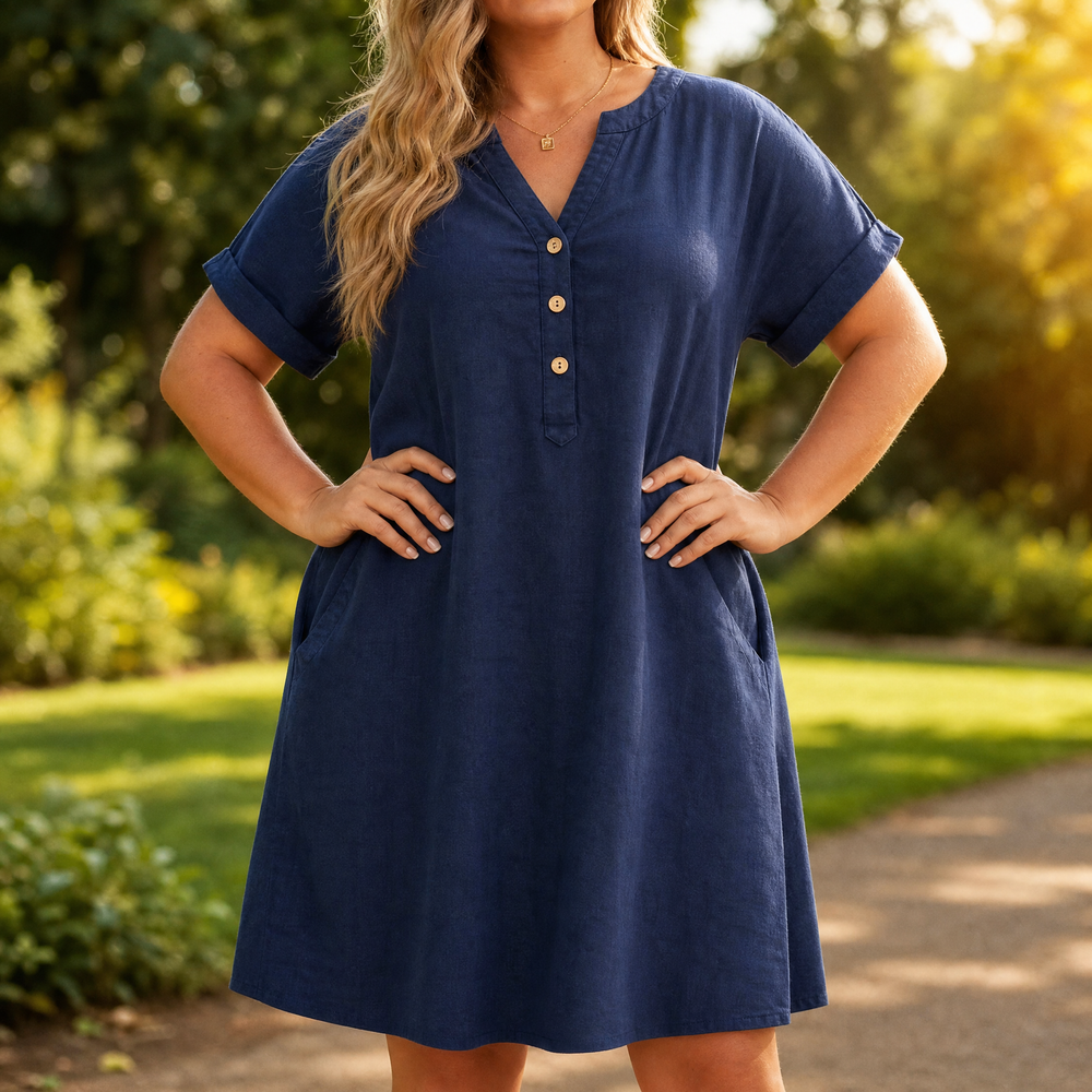 Breezy V-Neck Boho Sundress with Pockets — View 2 | Clova