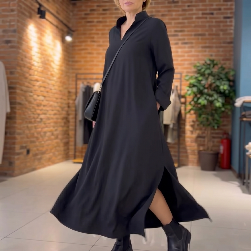 Loose Maxi Dress with Side Slits — View 2 | Clova