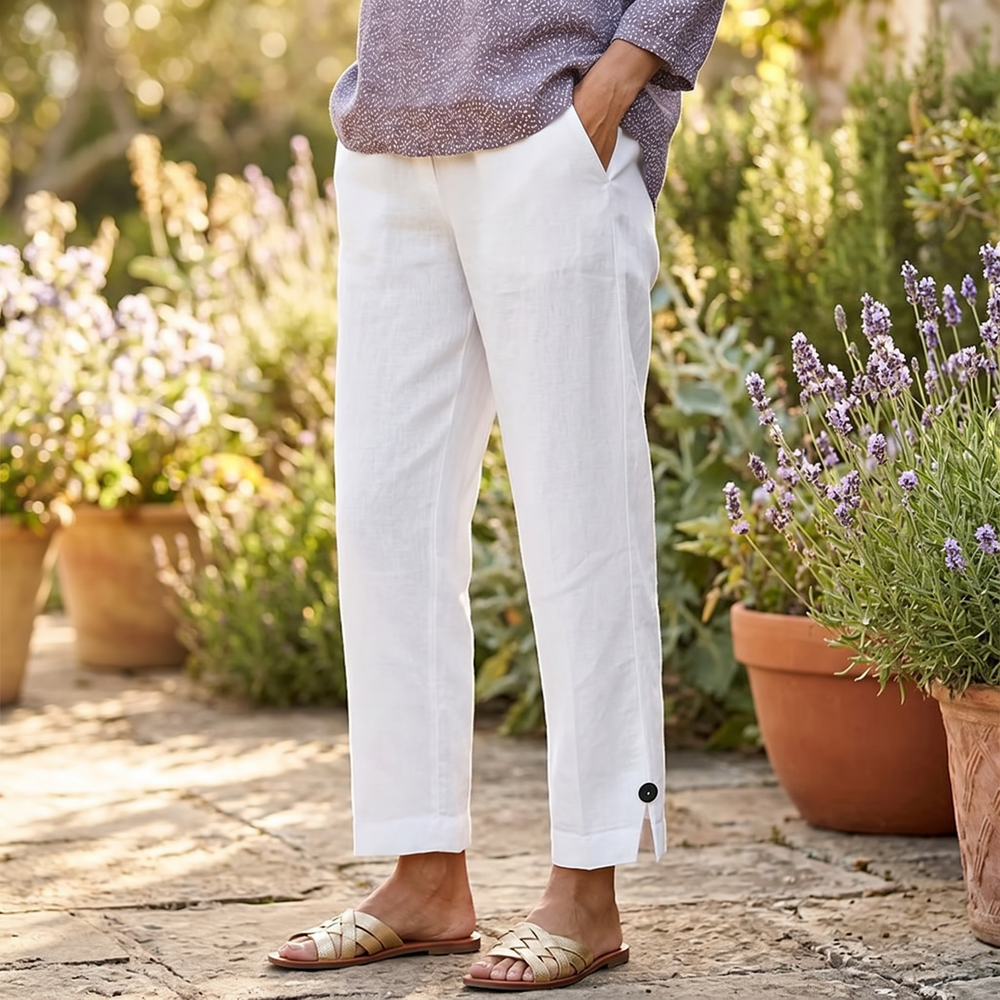 Soft-Stretch Cropped Pants — View 2 | Clova